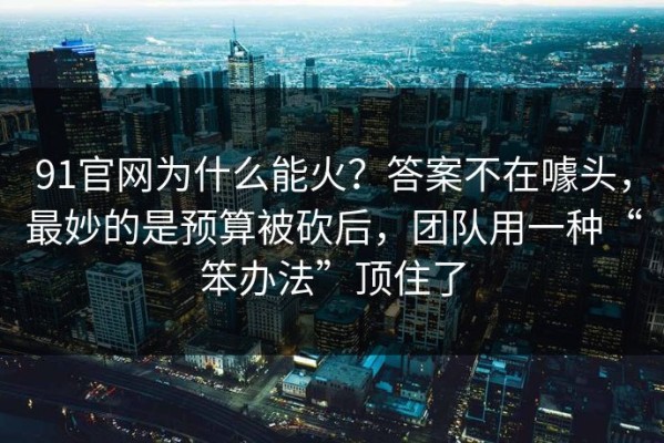91官网为什么能火？答案不在噱头，最妙的是预算被砍后，团队用一种“笨办法”顶住了