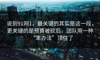 说到91网1，最关键的其实是这一段，更关键的是预算被砍后，团队用一种“笨办法”顶住了
