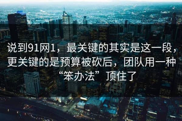 说到91网1，最关键的其实是这一段，更关键的是预算被砍后，团队用一种“笨办法”顶住了