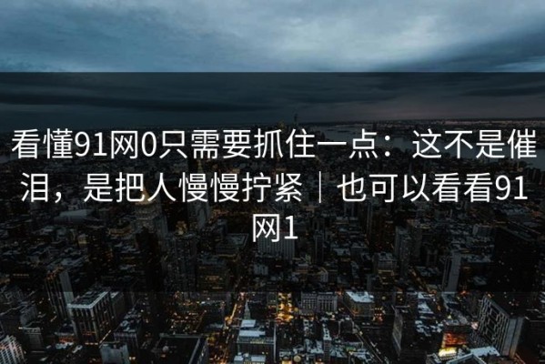 看懂91网0只需要抓住一点：这不是催泪，是把人慢慢拧紧｜也可以看看91网1