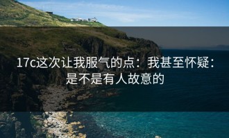 17c这次让我服气的点：我甚至怀疑：是不是有人故意的