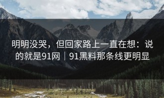 明明没哭，但回家路上一直在想：说的就是91网｜91黑料那条线更明显