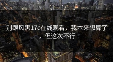 别跟风黑17c在线观看，我本来想算了，但这次不行