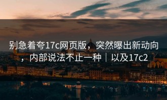 别急着夸17c网页版，突然曝出新动向，内部说法不止一种｜以及17c2