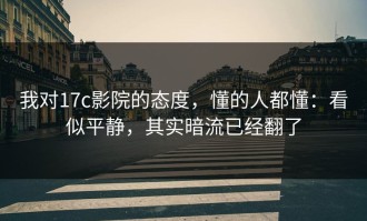 我对17c影院的态度，懂的人都懂：看似平静，其实暗流已经翻了