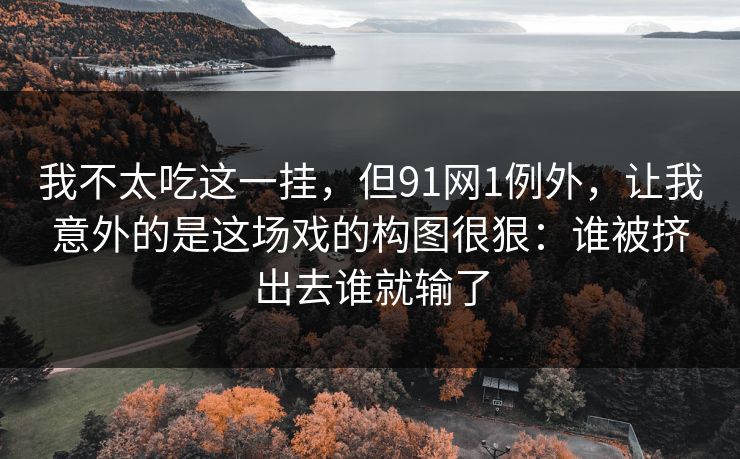 我不太吃这一挂，但91网1例外，让我意外的是这场戏的构图很狠：谁被挤出去谁就输了
