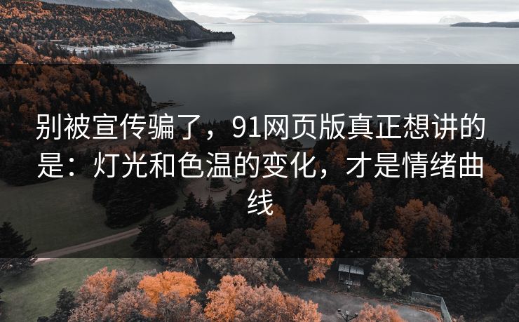 别被宣传骗了,91网页版真正想讲的是:灯光和色温的变化,才是情绪曲线 别被宣传骗了,91网页版真正想讲的是:灯光和色温的变化,才是情绪曲线